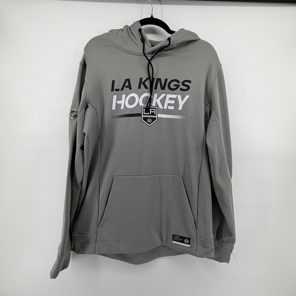 Fanatics LA Kings Authentic Pro Rink Hockey Fleece Pullover Hoodie Gray Men's L
